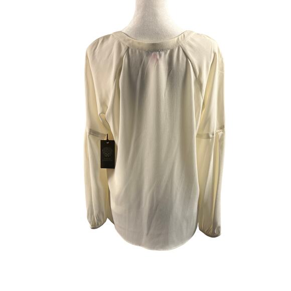 Vince Camuto NWT Small Ivory Tuxedo V-Neck Blouse - Picture 11 of 15